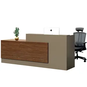 Muebles de oficina hechos a medida, mesa de diseño moderno para salón de belleza, escritorio frontal de oficina, mostrador de recepción