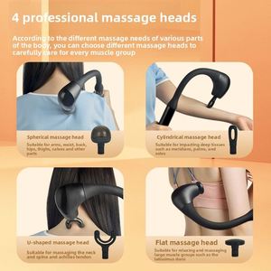 Marteau de massage portatif multifonctionnel Huangtai 5 vitesses, moteur sans balais 7,4 V, masseur corporel électrique avec minuterie - Product Image 4