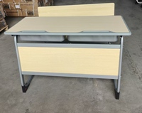 Chaises d'école doubles et bureaux d'étude en panneaux de densité pour salles de classe, mobilier scolaire personnalisable en couleurs variées