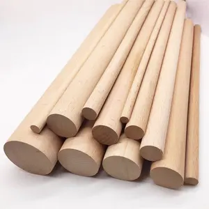 Produsen grosir tongkat kayu set beech kayu solid indah tongkat kayu bulat