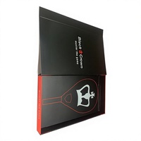 Boîte cadeau personnalisée en carton rigide magnétique pour raquette de padel, avec plateau en mousse, noir, faible MOQ, vente en gros 2026
