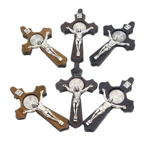 3,4x5,8 см винтажный религиозный Декор Уникальный Крест Подвеска Ожерелье металлическая деревянная подвеска настенный орнамент Выгравированные подарки для - Product Image 2
