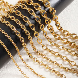 Granny Chic pesado de acero inoxidable O Link Curb cadena collar PVD 18K 22K chapado en oro O gargantilla cadenas para moda hombres mujeres - Product Image 1