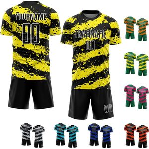 Custom Soccer Jersey Team Uniform Sublimated Moisture Wicking Crew Neck Unisex Sport Apparel Men's 280g Yellow Black - Product Image 5