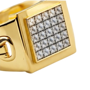 Elegant 22K Gold <b>Mens</b> <b>Ring</b> with Diamond Square Grid Design Stylish Heavy Finger <b>Ring</b> Luxury Jewellery for Daily Wear - Product Image 4