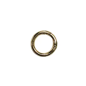 Usine personnalisée de haute qualité en acier inoxydable 304 nickelé ressort anneau boucle métal crochet cercle boucles rondes pour sac