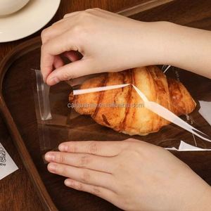 Disposable clear Plastic Bread <b>Bag</b> <b>Puff</b> Doughnut Croissant Meal <b>Bag</b> Self-adhesive Thickened Take-out <b>Bag</b> - Product Image 4
