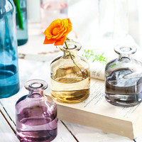 Vase en verre transparent de couleur Offre Spéciale vase hydroponique en forme de petite bouche pour arrangement de fleurs vase pour ventre