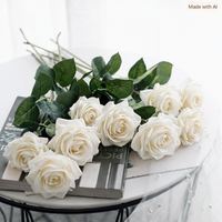 Roses artificielles au toucher réel, fleurs pour mariage, décoration de la maison, arrangements floraux, fleurs artificielles en gros