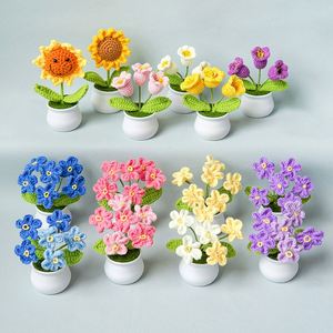 Fleur de lys violette au crochet avec carte d'affirmation, plante artificielle en pot faite à la main, positive, pour l'anniversaire d'un professeur, décoration intérieure - Product Image 4