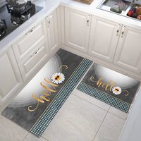 Ensemble rideau et tapis de cuisine à motif géométrique, décoration intérieure avec tapis de cuisine tissé à la machine