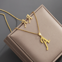 Ensemble de bijoux tendance en acier inoxydable : collier et boucles d'oreilles avec lettres, bijoux en acier inoxydable pour femmes, vente en gros