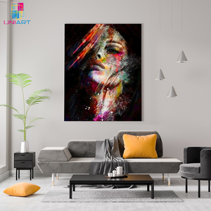 UNIART <strong>Painting</strong> <strong>Woman</strong> Face Colorful <strong>Abstract</strong> Wall Art Canvas <strong>Oil</strong> <strong>Painting</strong> Wall Pictures Poster Prints for Hotel Living Room - Product Image 5