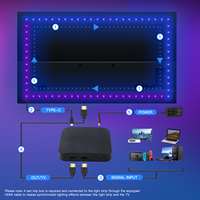 Kit d'éclairage intelligent WiFi MOES Tuya pour téléviseur, rétroéclairage HDMI 2.0, synchronisation, bande LED, contrôle vocal Alexa et Google Assistant
