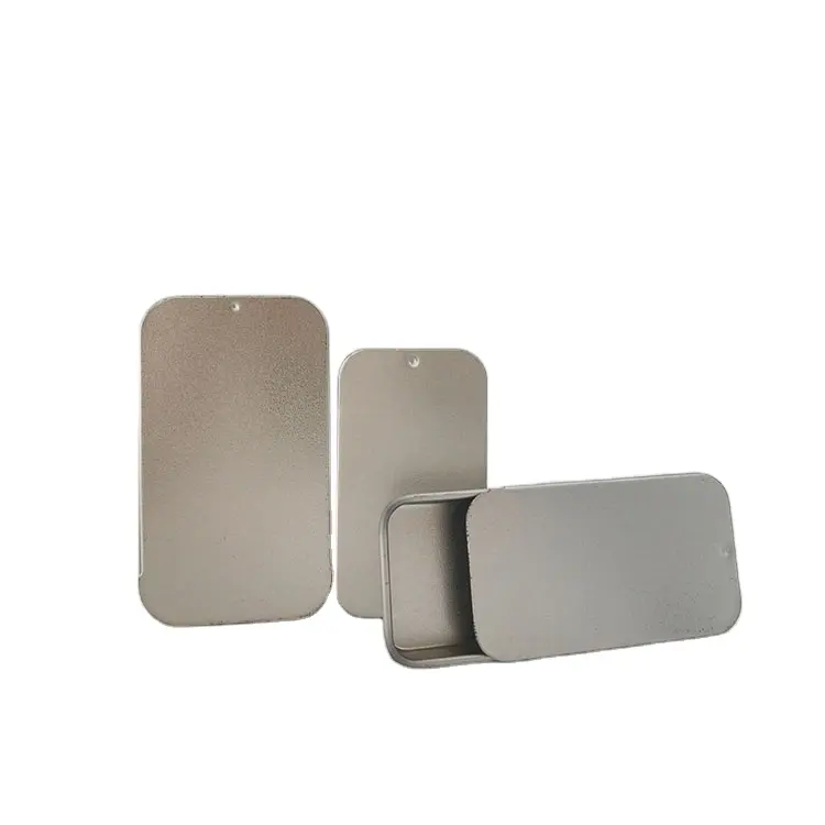 卸売小さな長方形スライドトップ蓋金属ミント固体香水石鹸スライディングブリキボックス