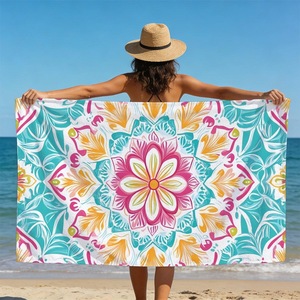 <b>Purple</b> Blue Mandala Flower Microfiber Beach <b>Towel</b> Beach Blanket <b>Towel</b> Compact Oversized Sand Free Super Absorbent Soft - Product Image 4