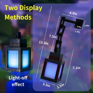 Pixelated Lantern Night Light <b>USB</b> Rechargeable LED Remote Control Multicolor Wall Mount <b>Lamp</b> Modern Design Plastic 3.5x3.5x7.3 - Product Image 5