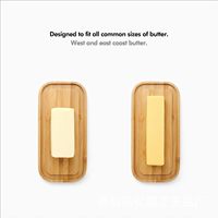 Beurrier en bois naturel/bambou personnalisable avec couvercle en verre transparent