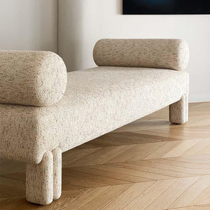 AOMISI <span class=keywords><strong>CASA</strong></span> Meubles de salon canapés Teddy chaise longue pouf moderne chambre à coucher chaise d'appoint lit bout tabouret <span class=keywords><strong>banc</strong></span> en tissu - Product Image 4