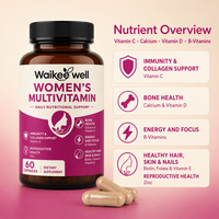 Capsules multivitaminées pour femmes, 60 unités, multivitamines quotidiennes pour femmes, biotine, fer, vitamine D3, soutien énergétique, cheveux, peau, ongles