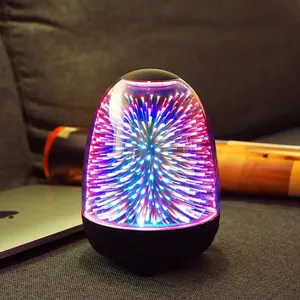 2023 new design rechargeable outdoor indoor glowing light music speaker with colorful light