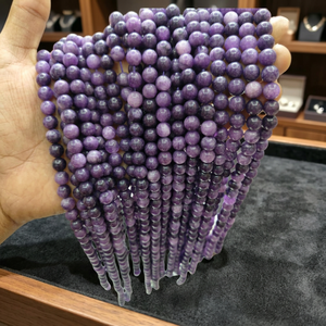 Perles rondes en améthyste violette naturelle de 8 mm, pierres précieuses polies en vrac pour la fabrication de bracelets, colliers et bijoux DIY - Product Image 3