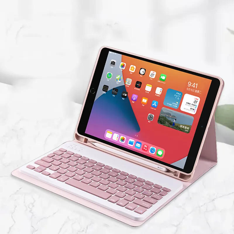 Tablet-Hülle TPU Leder wiederauf ladbarer Stifts teck platz Wireless Touch Keyboard Tablet Cover Zahn für iPad Pro BT BT Tastatur