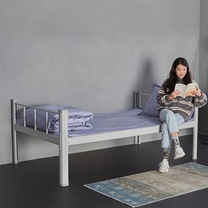 โครงเตียงเหล็กแบบเรียบง่าย ขนาดเดี่ยว 90x200 ซม. ผู้ผลิตเตียงเหล็กจีน โครงเหล็กสำหรับหอพัก โรงแรม โฮสเทล - Product Image 3