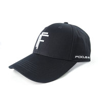 Sombreros bordados en 3D negros personalizados, gorras deportivas con borde curvo y casco profundo, gorras de béisbol de 6 paneles