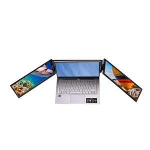 Factory Wholesale Triple Laptop Screen Extender Dual 14inch 1080P LCD Monitors Portable Triple Screen Monitor For Laptop