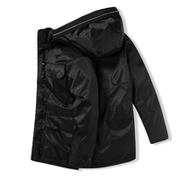 Manteau d'hiver pour homme grande taille, imperméable, rembourré en coton épais, avec capuche amovible, coupe ample, longueur moyenne, style salopette