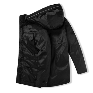 Abrigo <span class=keywords><strong>de</strong></span> invierno para hombre <span class=keywords><strong>de</strong></span> talla grande, con capucha, impermeable, acolchado <span class=keywords><strong>de</strong></span> algodón grueso, desmontable, largo medio, tipo mono. - Product Image 3