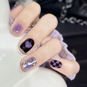 <span class=keywords><strong>Ongles</strong></span> artificiels de luxe faits à la main à presser, avec strass, en <span class=keywords><strong>acrylique</strong></span>, à couverture complète, avec <span class=keywords><strong>kit</strong></span> de pose - Product Image 6