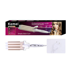 เครื่องม้วนผมเคเมอิ KM-1010 แกนม้วนเซรามิกสามแกน ปรับอุณหภูมิได้ ที่ม้วนผมไฟฟ้า สีทอง - Product Image 4