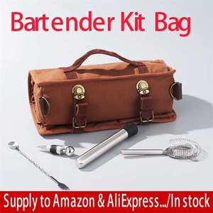 High Quality Water Resistant Professional Portable Canvas Travel Bartender Carrying <b>Kit</b> <b>Bag</b> <b>Tool</b> Storage <b>Bag</b> Bartender Roll <b>Bag</b> - Product Image 2