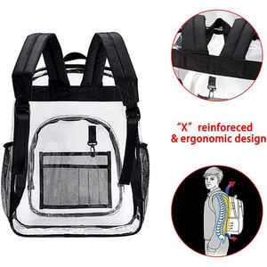 Holy Luck College Workplace <strong>Clear</strong> <strong>Backpack</strong> Heavy Duty PVC Transparent <strong>Backpack</strong> with Reinforced Strap - Product Image 2