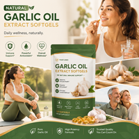 Gélules d'huile d'ail pure, antioxydant naturel, complément alimentaire à base de plantes, soin quotidien du corps pour adultes, personnalisable ODM OEM Marque Privée