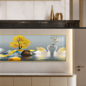 Stampa <span class=keywords><strong>d</strong></span>'Arte Murale con Cervo di Montagna Giallo-Grigio, Albero Dorato e Paesaggio Astratto per Soggiorno, Ufficio, <span class=keywords><strong>Hotel</strong></span>, Interni Moderni - Product Image 6