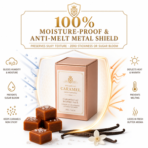 Boîte d'emballage carrée <span class=keywords><strong>de</strong></span> luxe pour bonbons, marque privée, avec couvercle amovible, pour bonbons au beurre et au caramel <span class=keywords><strong>de</strong></span> qualité supérieure, boîte en étain personnalisée avec logo - Product Image 3