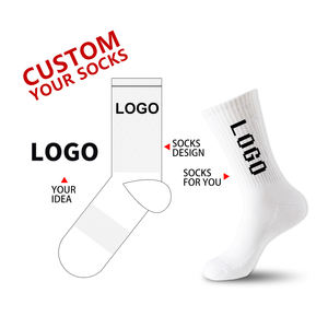 मुफ्त डिजाइन जैक्वार्ड कढ़ाई लोगो खेल मोजे कपास क्रू कस्टम डिजाइन मोजे पुरुषों के लिए कस्टम डिजाइन मोजे - Product Image 1