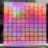 Panneaux muraux scintillants roses 30x30cm pour décoration de mariage et de fête d'anniversaire