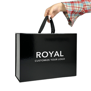 <span class=keywords><strong>2025</strong></span> Tùy Chỉnh Màu Đen Từ Sang Trọng Cứng Nhắc Có Thể Gập Lại Giấy Bao Bì Hộp Hot Bán Cho Quần Áo Ăn Mặc Áo Sơ Mi Vớ Vật Liệu Tái Chế - Product Image 2