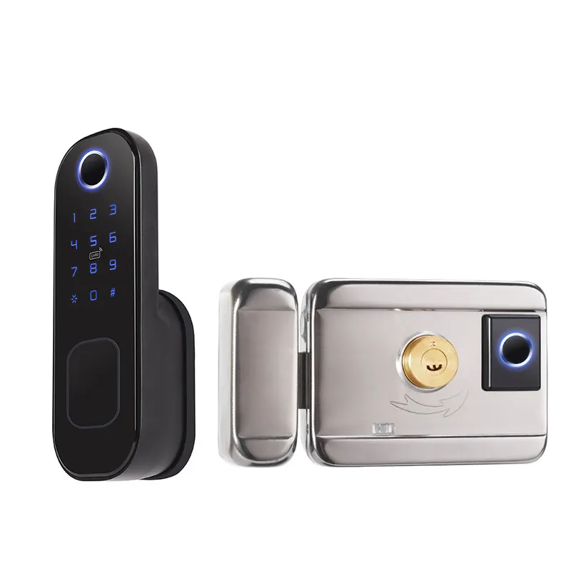 Cerradura de puerta inteligente de alta seguridad personalizada Tuya WIFI biométrico inteligente Ttlock cerradura inteligente electrónica de huellas dactilares CN;GUA XBJ