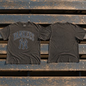 Faded Black Vintage Graphic <strong>T</strong>-<strong>Shirt</strong> <strong>New</strong> <strong>York</strong> NY Logo Blue Print Oversized Streetwear Metour Wholesale Custom - Product Image 3