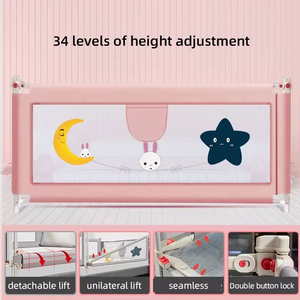 Barrière <span class=keywords><strong>de</strong></span> sécurité pour <span class=keywords><strong>lit</strong></span> Vista Baby 1,8 m en plastique et métal, anti-collision, barrière souple pour la prévention des chutes des enfants - Product Image 5