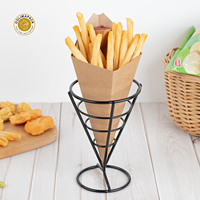 OOLIMA Nouveau design Cône en papier pour frites Emballage de frites avec tasse à sauce