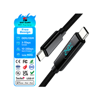 Câble de charge rapide USB4 240W PD 40 Gbps 8K60Hz avec affichage numérique, puce intelligente E-Mark, tressage en nylon 16 brins pour iPad Pro