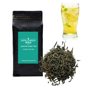 Chá verde jasmine e chá verde para bolhas, leite e chá