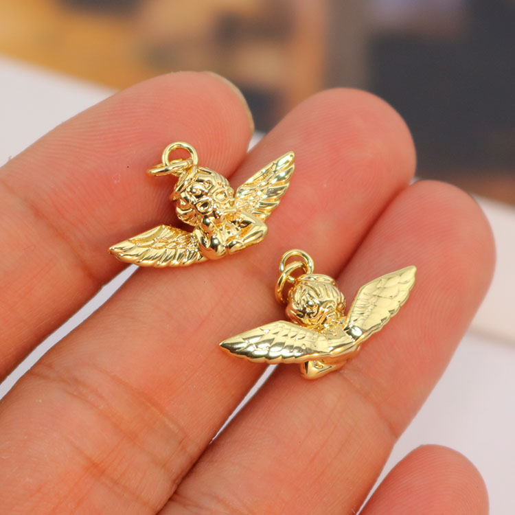 18K Gold Plated Cherub Cupid Charm - Perfect for DIY Jewelry