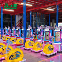 Máquina de Juego Arcade de Ciclismo para Niños, Simulador de Bicicleta que Funciona con Monedas, Iluminación LED de Colores para Parques de Diversiones